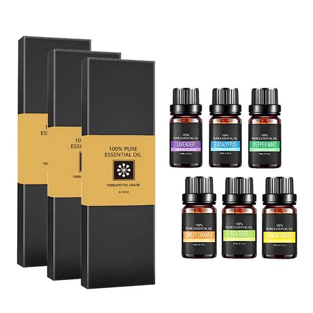 Set de 6 aceites esenciales de 10ml cada uno