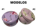 Set de 16 latas con diseño floral