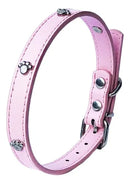 Collar de huellitas piel sintética para razas pequeñas