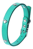 Collar de huellitas piel sintética para razas pequeñas