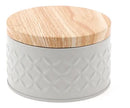 Latas cilíndricas con tapas tipo madera