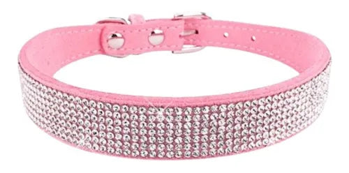 Collar de piel sintética con cristales de imitación