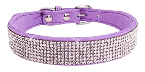 Collar de piel sintética con cristales de imitación