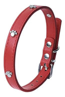 Collar de huellitas piel sintética para razas pequeñas
