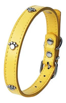 Collar de huellitas piel sintética para razas pequeñas