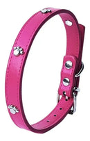Collar de huellitas piel sintética para razas pequeñas