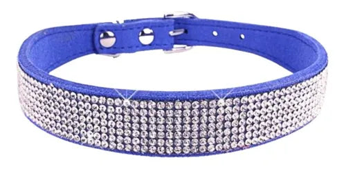 Collar de piel sintética con cristales de imitación