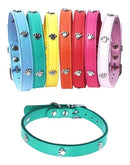 Collar de huellitas piel sintética para razas pequeñas