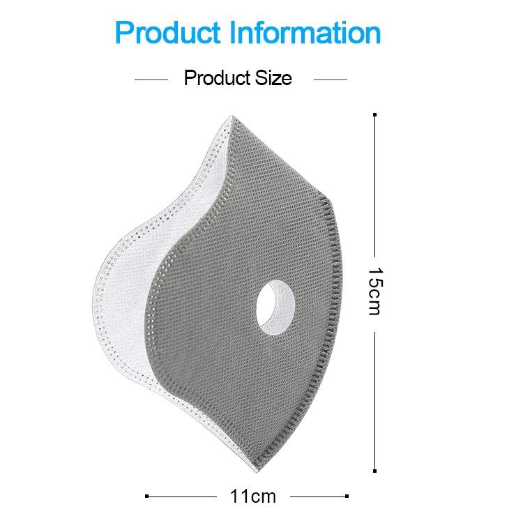 Filtro de carbón activado 5 capas para mascarilla deportiva kit 4 piezas