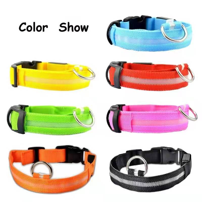 Collar Luz Led Recargable USB Perros y Gatos Paseo Nocturno