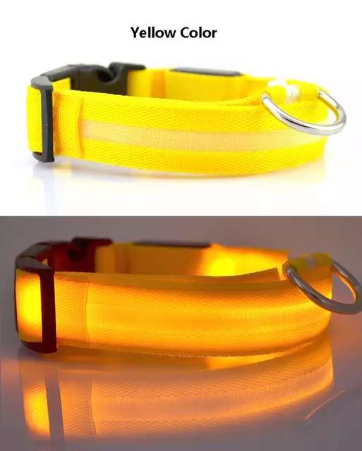 Collar Luz Led Para Perros y Gatos Paseo Nocturno Seguro (Batería De Litio )