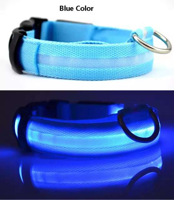 Collar Luz Led Para Perros y Gatos Paseo Nocturno Seguro (Batería De Litio )