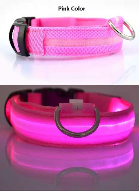 Collar Luz Led Para Perros y Gatos Paseo Nocturno Seguro (Batería De Litio )