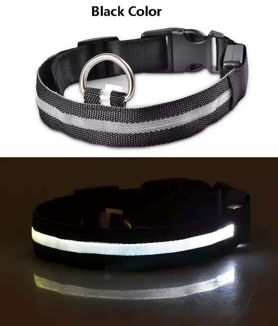 Collar Luz Led Para Perros y Gatos Paseo Nocturno Seguro (Batería De Litio )