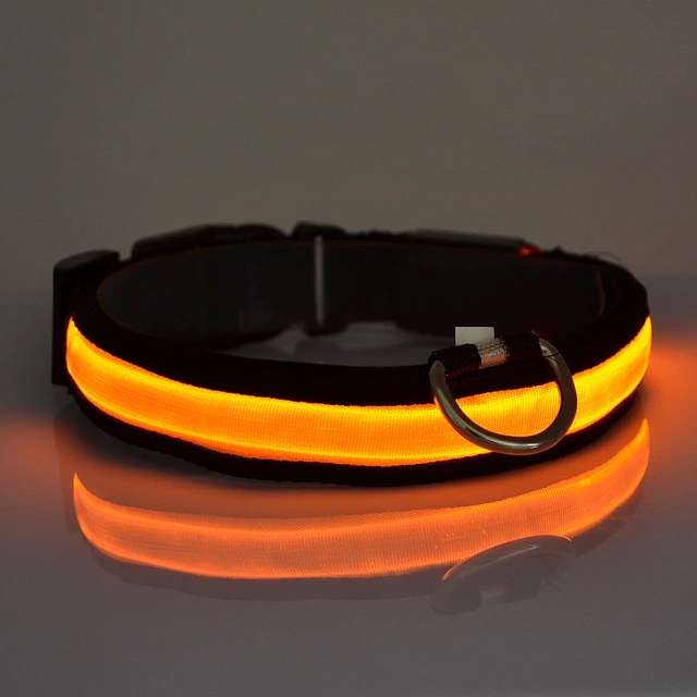 Collar Luz Led Para Perros y Gatos Paseo Nocturno Seguro (Batería De Litio )